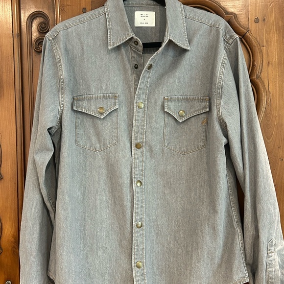 Billy Reid Shoals Denim Shirt - Size M - Grey Wash - Picture 9 of 9